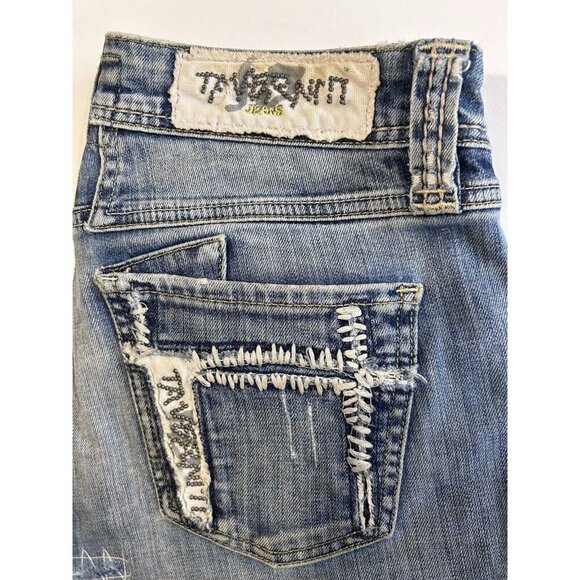 Taverniti SO Jeans Womens 27 Low Rise Distressed Embroidered Skinny Denim Pants - Picture 15 of 16